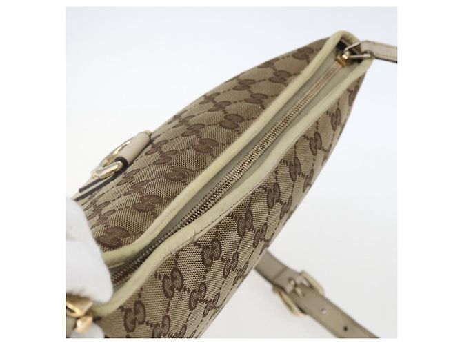 Borsa a Spalla GG Canvas Gucci Beige Oro 131326 Auth 168097 D'oro - vista 6