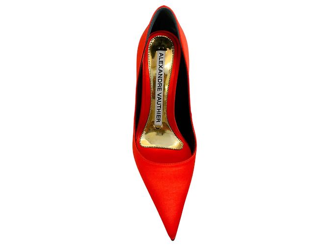 Décolleté in satin arancione Alexandre Vauthier - vista 4