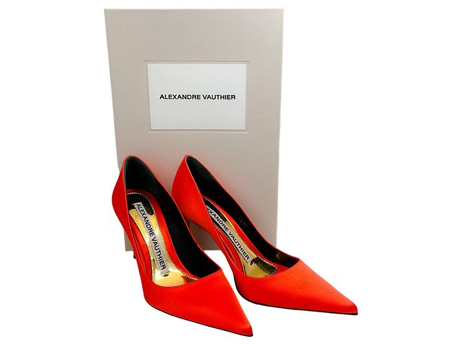 Décolleté in satin arancione Alexandre Vauthier - vista 6