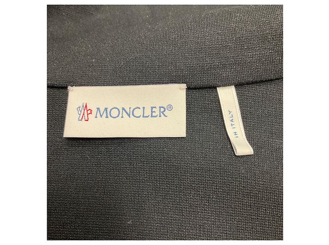 Cappotto nero svasato di lunghezza media con zip completa Moncler - vista 4