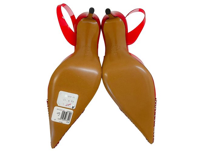 Pumps Slingback Raquel in PVC rosso Alexandre Vauthier con decorazioni in cristallo - vista 7
