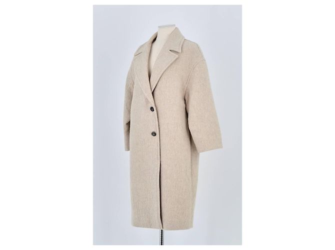 Pomandère Manteau en laine beige - vue 4