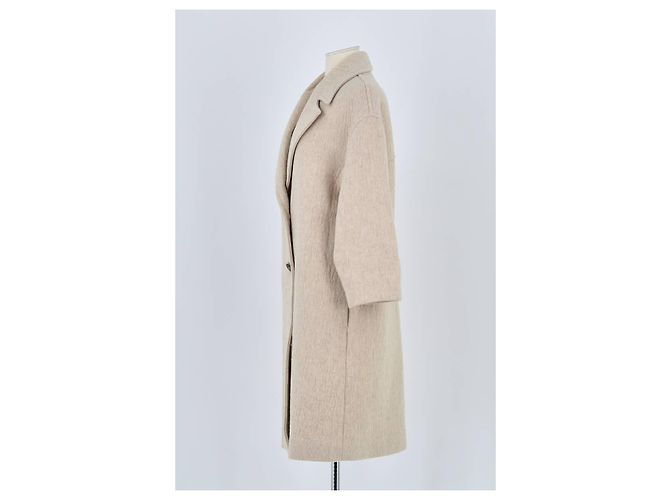 Pomandère Manteau en laine beige - vue 5
