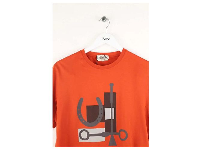 Hermès Camiseta de algodón naranja - vista 2