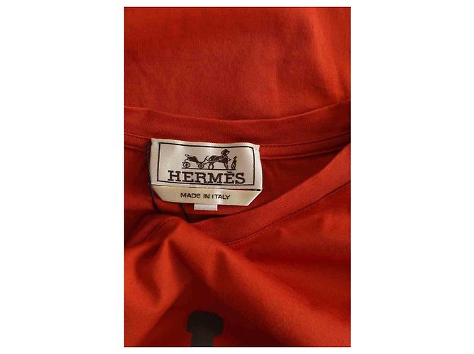 Hermès Camiseta de algodón naranja - vista 5