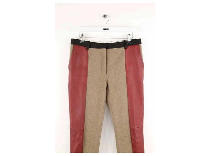 Céline Calça slim de lã marrom - vista 2