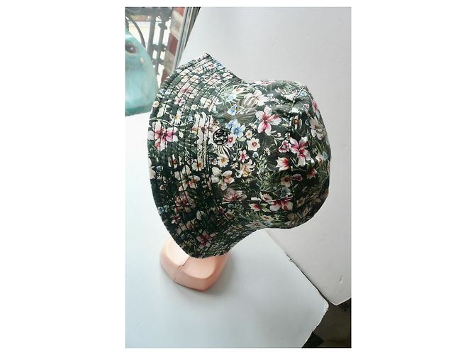 MAISON MICHEL Cappello Floreale in Cotone TL NUOVO Multicolore - vista 4