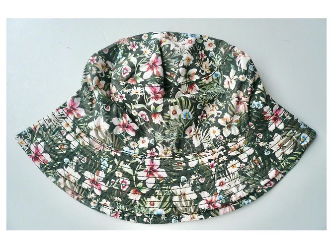 MAISON MICHEL Cappello Floreale in Cotone TL NUOVO Multicolore - vista 5