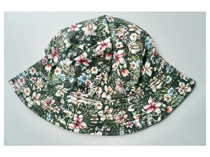 MAISON MICHEL Cappello Floreale in Cotone TL NUOVO Multicolore - vista 6
