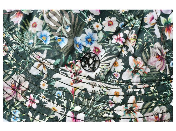 MAISON MICHEL Cappello Floreale in Cotone TL NUOVO Multicolore - vista 7