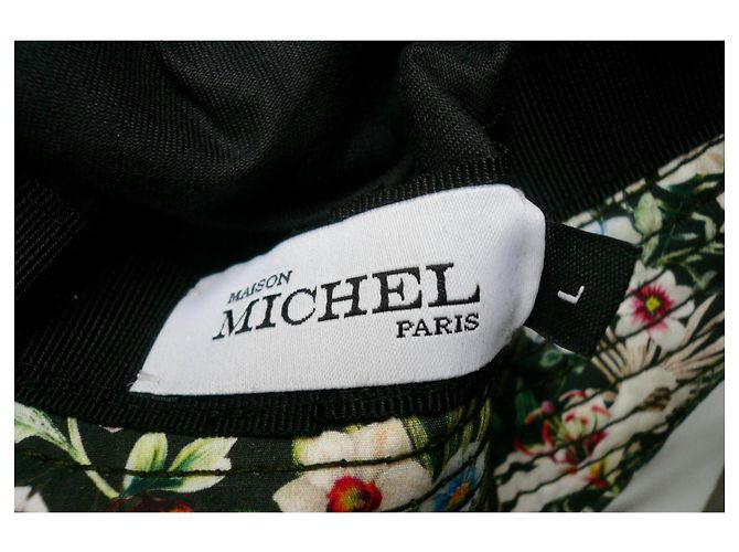 MAISON MICHEL Cappello Floreale in Cotone TL NUOVO Multicolore - vista 8