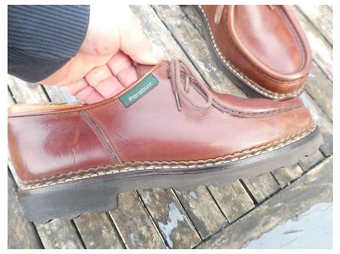 Scarpe Derby Paraboot Michael Vecchia Fabbricazione 41 Liscio Marrone Chiaro - vista 4