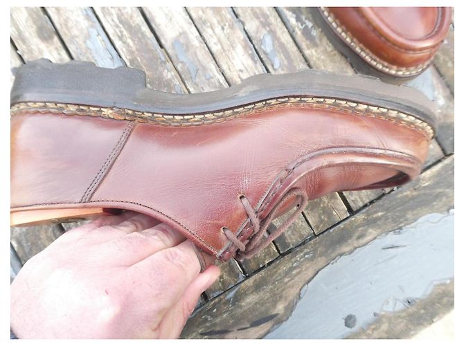 Scarpe Derby Paraboot Michael Vecchia Fabbricazione 41 Liscio Marrone Chiaro - vista 5