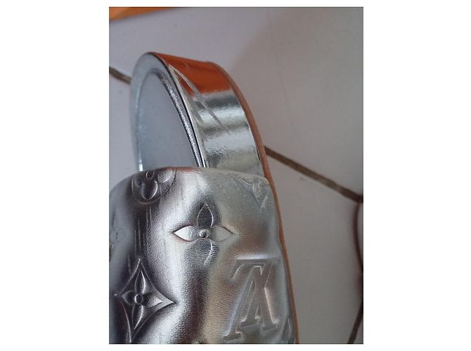 Zeppe Louis Vuitton in pelle color argento - vista 3