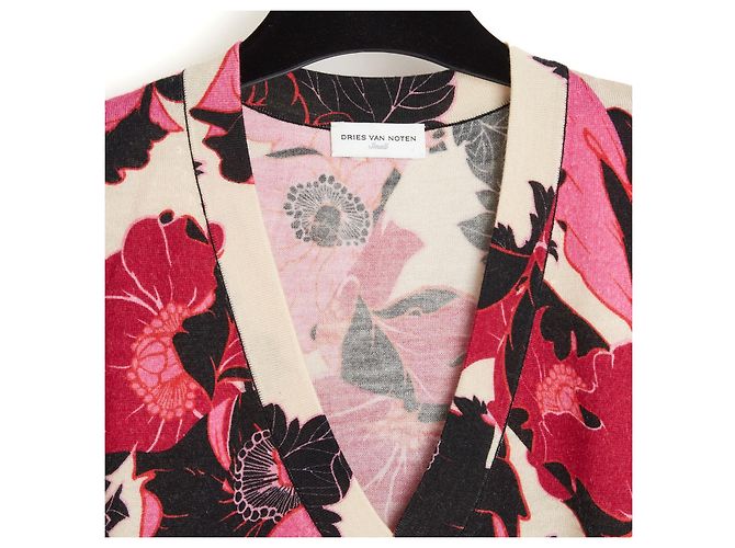 Dries Van Noten Oversized V-Ausschnitt Pullover FR36 Anemone Wolle Strick UK8 US6 Mehrfarben - Ansicht 2