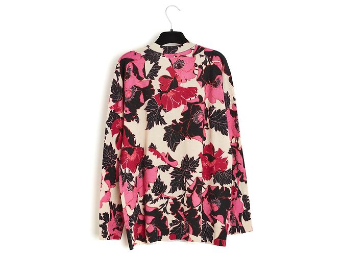 Dries Van Noten Oversized V-Ausschnitt Pullover FR36 Anemone Wolle Strick UK8 US6 Mehrfarben - Ansicht 4