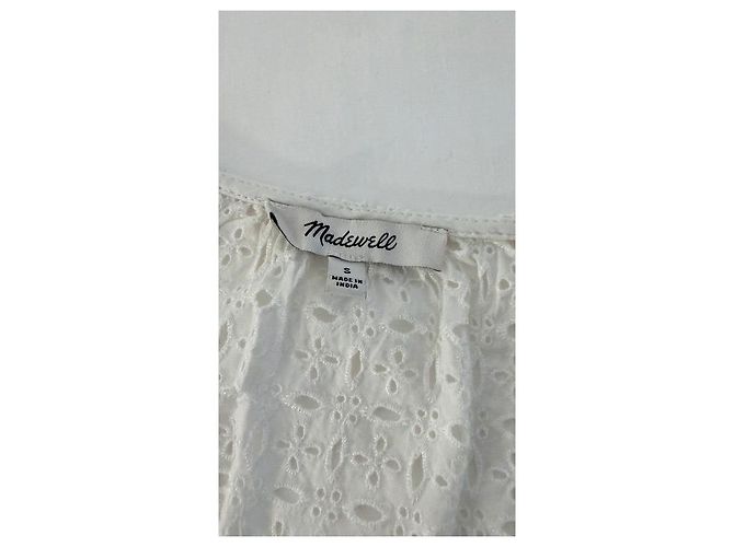 Madewell Top noué sur le devant en œillets blanc - vue 5