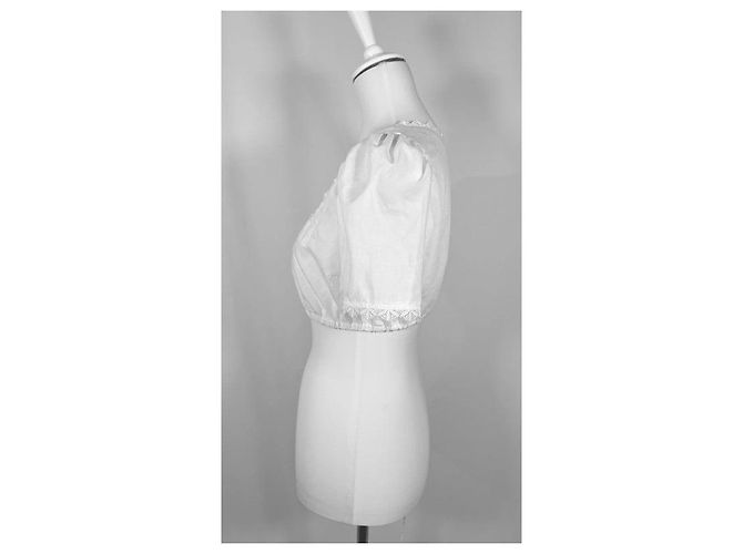 Autre Marque Camicetta corta bianca con scollo quadrato Bianco - vista 3