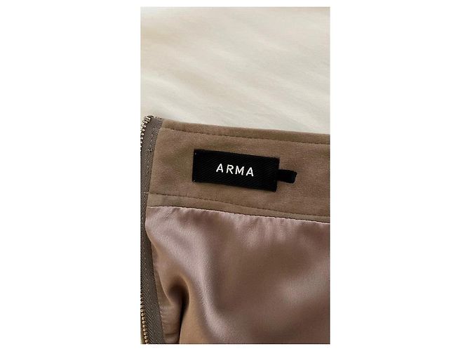 Giorgio Armani Falda Illinois de ante gris topo Castaño - vista 4