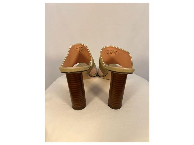 J.Crew Sandali con tacco in lino beige - vista 3