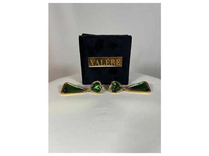 Autre Marque Orecchini placcati in oro e verdi Multicolore Verde - vista 3