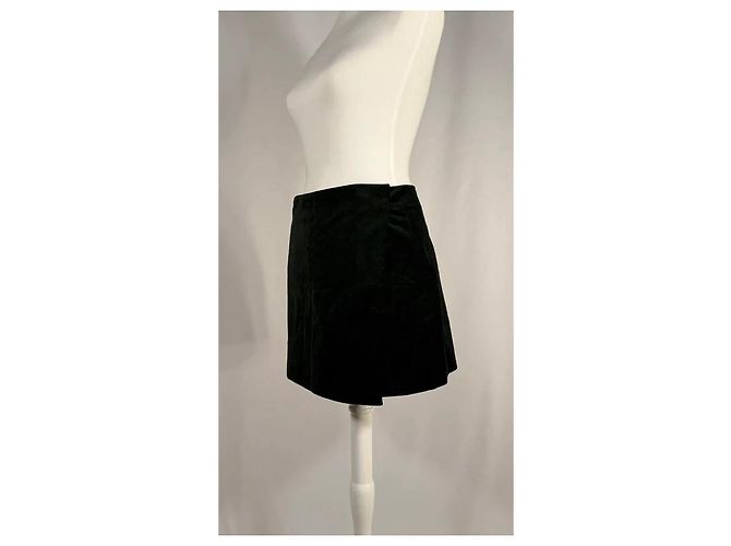 J.Crew Dunkelgrüner Samt Mini Wrap Rock - Ansicht 2