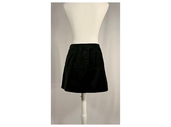 J.Crew Dunkelgrüner Samt Mini Wrap Rock - Ansicht 4