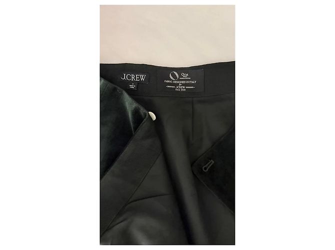 J.Crew Dunkelgrüner Samt Mini Wrap Rock - Ansicht 5