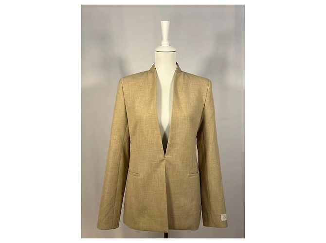 Autre Marque Blazer beige con cuello chal - vista 2
