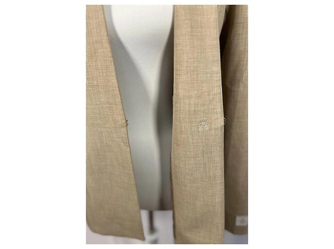 Autre Marque Blazer beige con cuello chal - vista 5