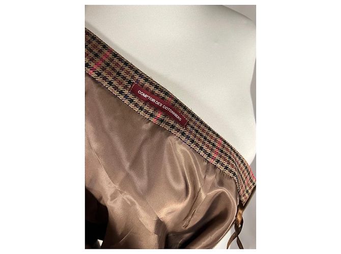 Comptoir Des Cotonniers Falda corta a cuadros en rosa y marrón Castaño - vista 4