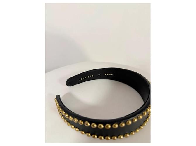 Jennifer Behr Fascia Chereen nera con borchie dorate Nero - vista 4