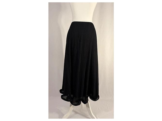 Autre Marque Falda plisada negra de longitud media Negro - vista 3