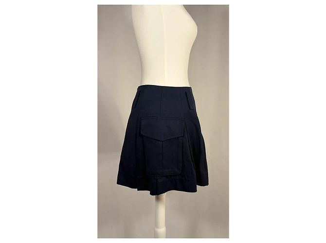 Reformation Marineblauer Falten-Minirock - Ansicht 2