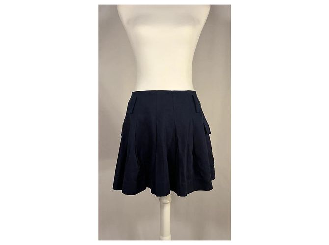 Reformation Marineblauer Falten-Minirock - Ansicht 3