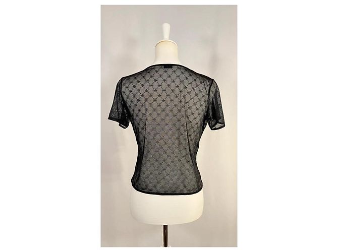Autre Marque Transparente schwarze bestickte Bluse - Ansicht 3