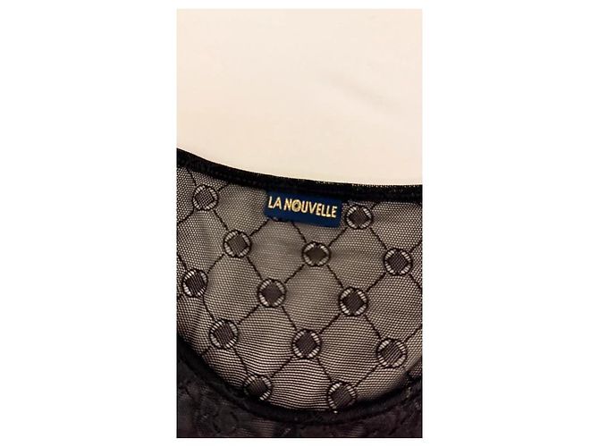 Autre Marque Transparente schwarze bestickte Bluse - Ansicht 4