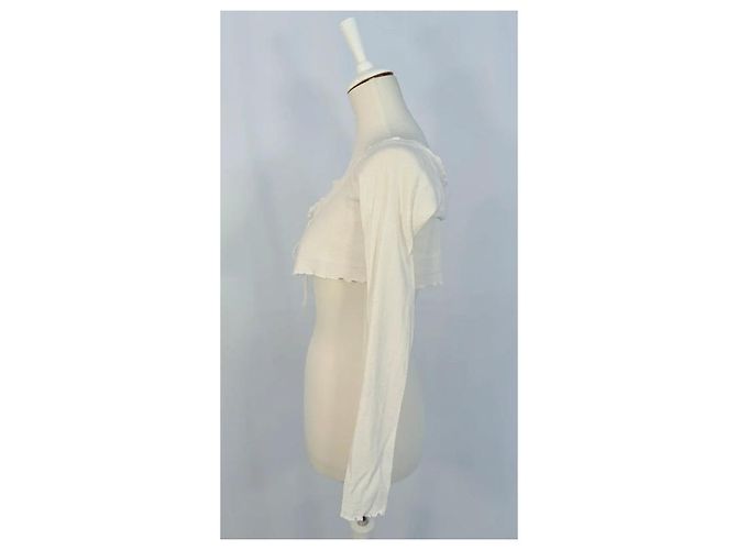 Autre Marque Kurzer weißer Bolero zum Binden - Ansicht 3