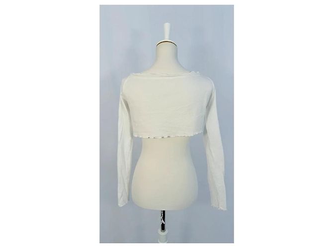 Autre Marque Kurzer weißer Bolero zum Binden - Ansicht 4