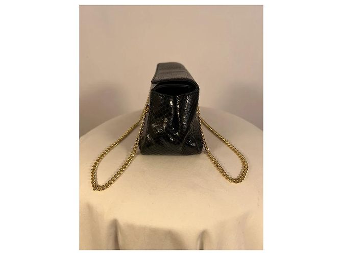 J.Crew Piccola borsa in pelle nera con stampa a serpente - vista 2