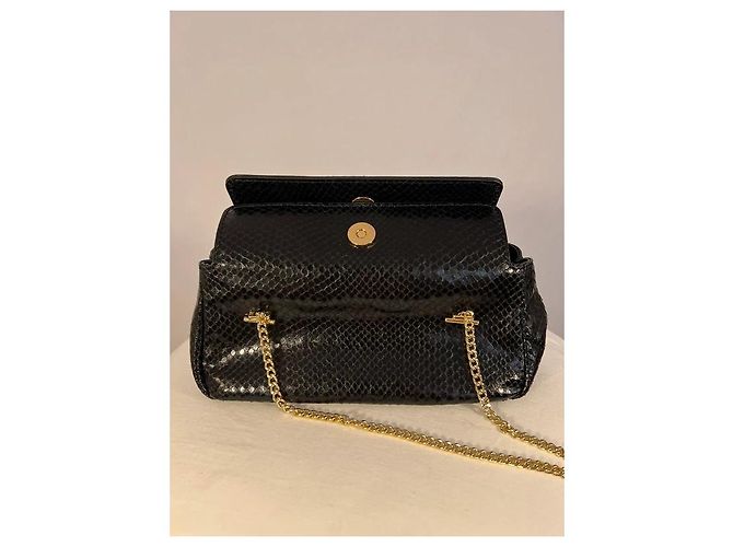 J.Crew Piccola borsa in pelle nera con stampa a serpente - vista 3