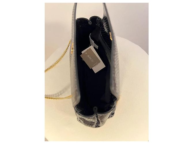 J.Crew Piccola borsa in pelle nera con stampa a serpente - vista 4
