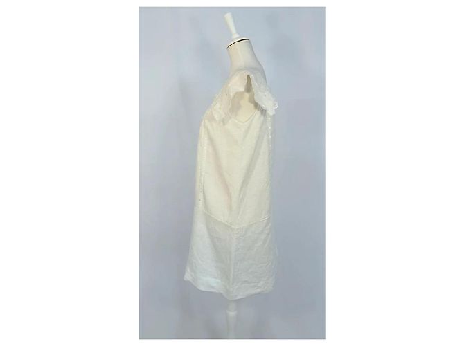 See by Chloé Vestido de lino blanco - vista 3