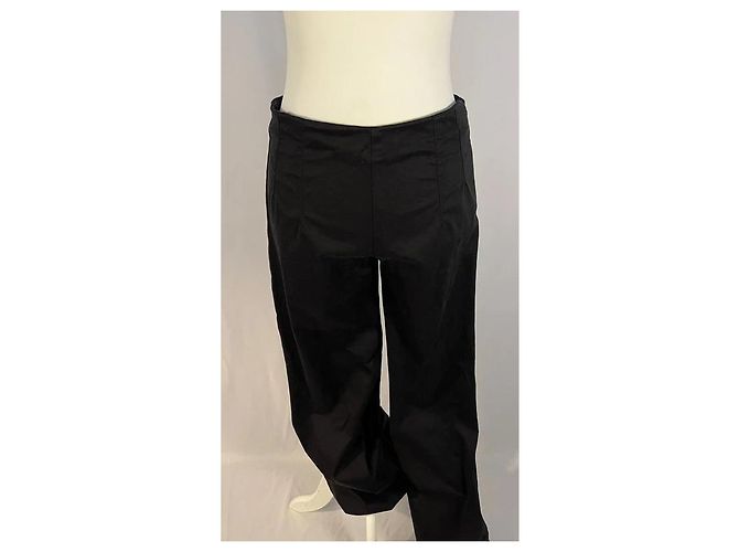 Massimo Dutti Calça flare stretch preta Preto - vista 4