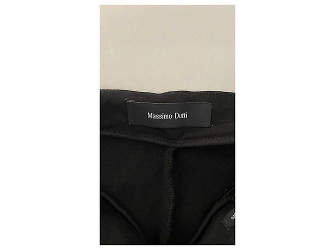 Massimo Dutti Calça flare stretch preta Preto - vista 5