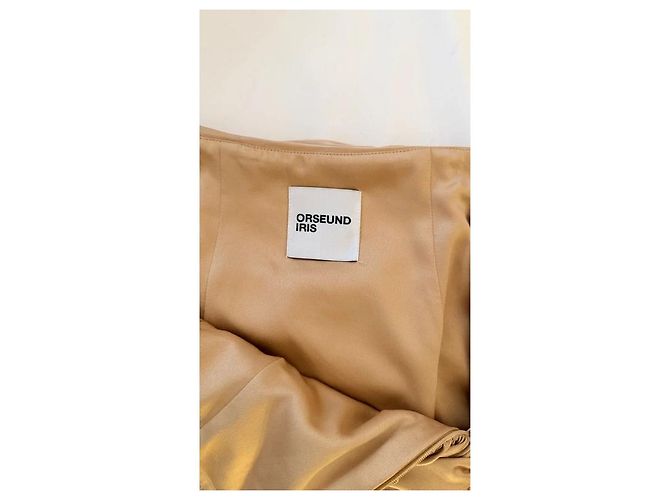 Autre Marque Goldene poly-satin gesteppte Midirock Mehrfarben - Ansicht 5