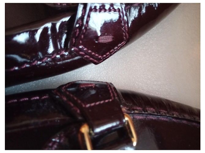 Ballerine Louis Vuitton in pelle rosso scuro Bordò - vista 6