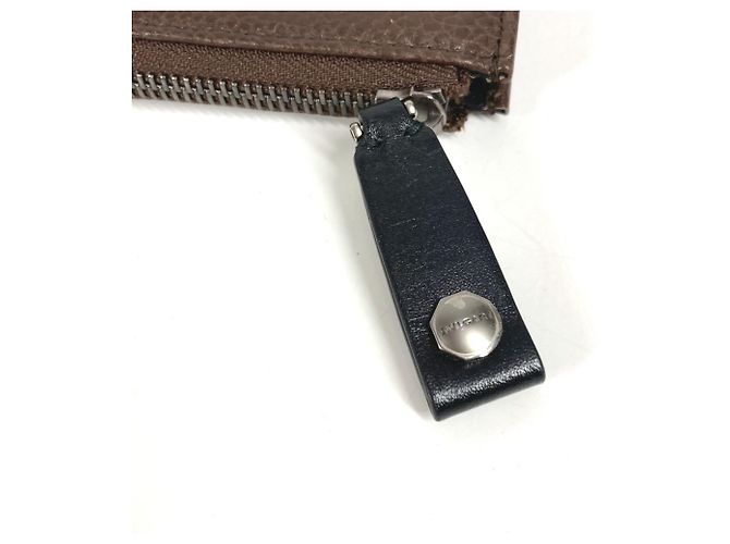 Bulgari Bvlgari Leder L-förmige Clutch-Tasche Braun Schwarz - Ansicht 10