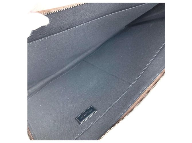 Bulgari Bvlgari Leder L-förmige Clutch-Tasche Braun Schwarz - Ansicht 11