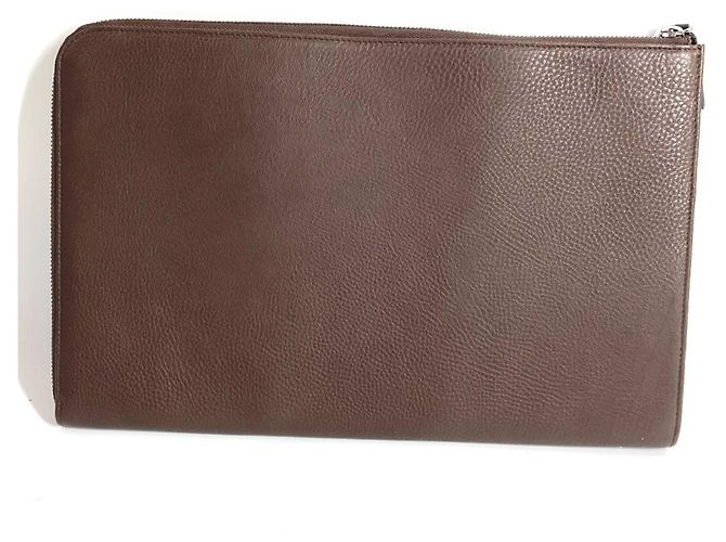 Bulgari Bvlgari Leder L-förmige Clutch-Tasche Braun Schwarz - Ansicht 2